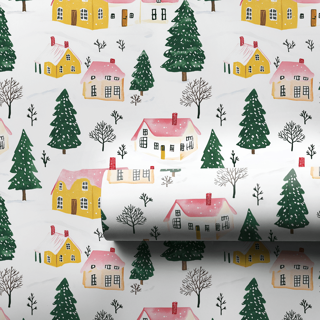 Aspen Village - Wrapping Paper - Lemon Park