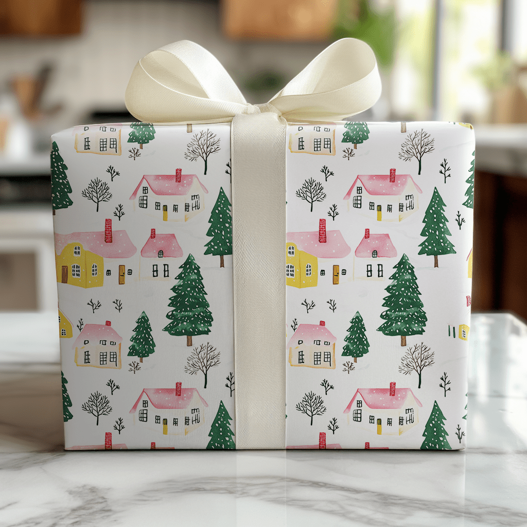 Aspen Village - Wrapping Paper - Lemon Park