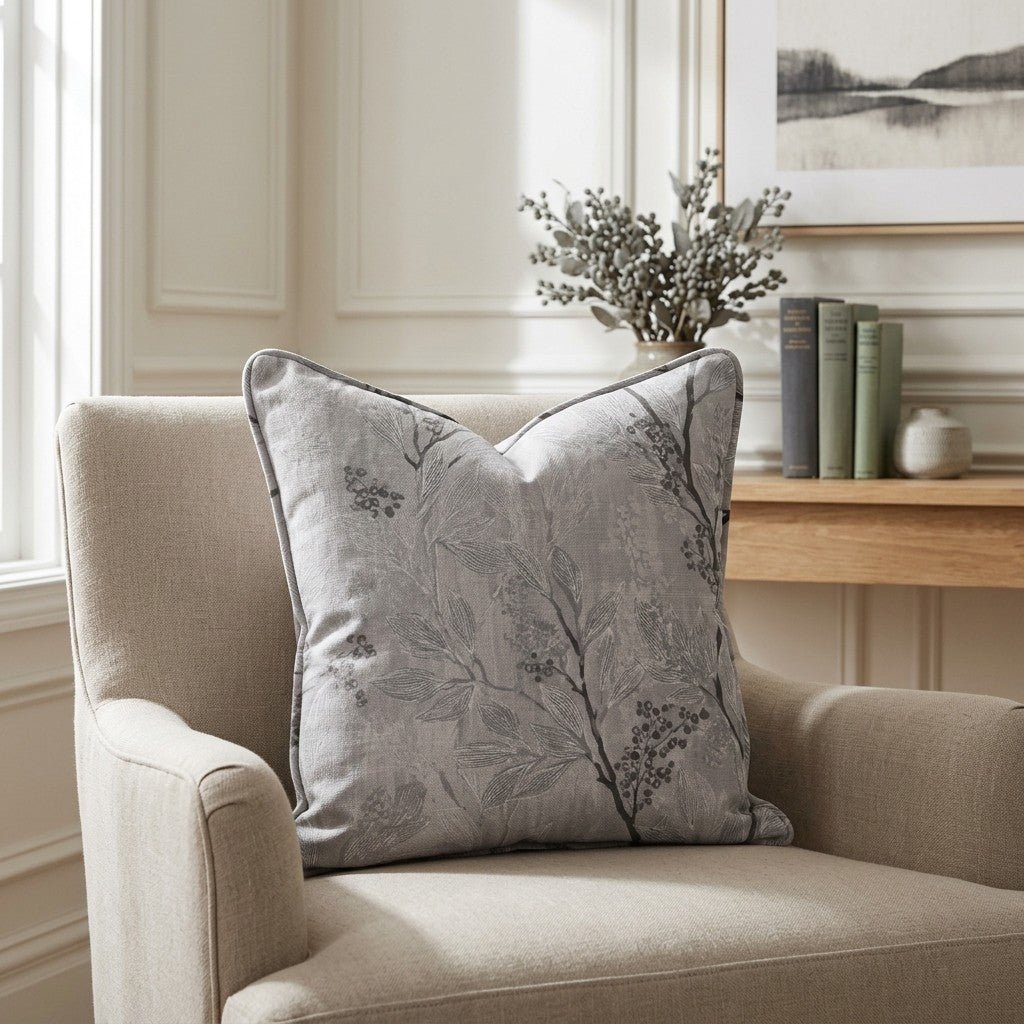 Aster Branches Throw Pillow - Lemon Park