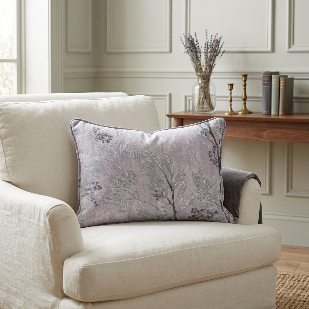 Aster Branches Throw Pillow - Lemon Park
