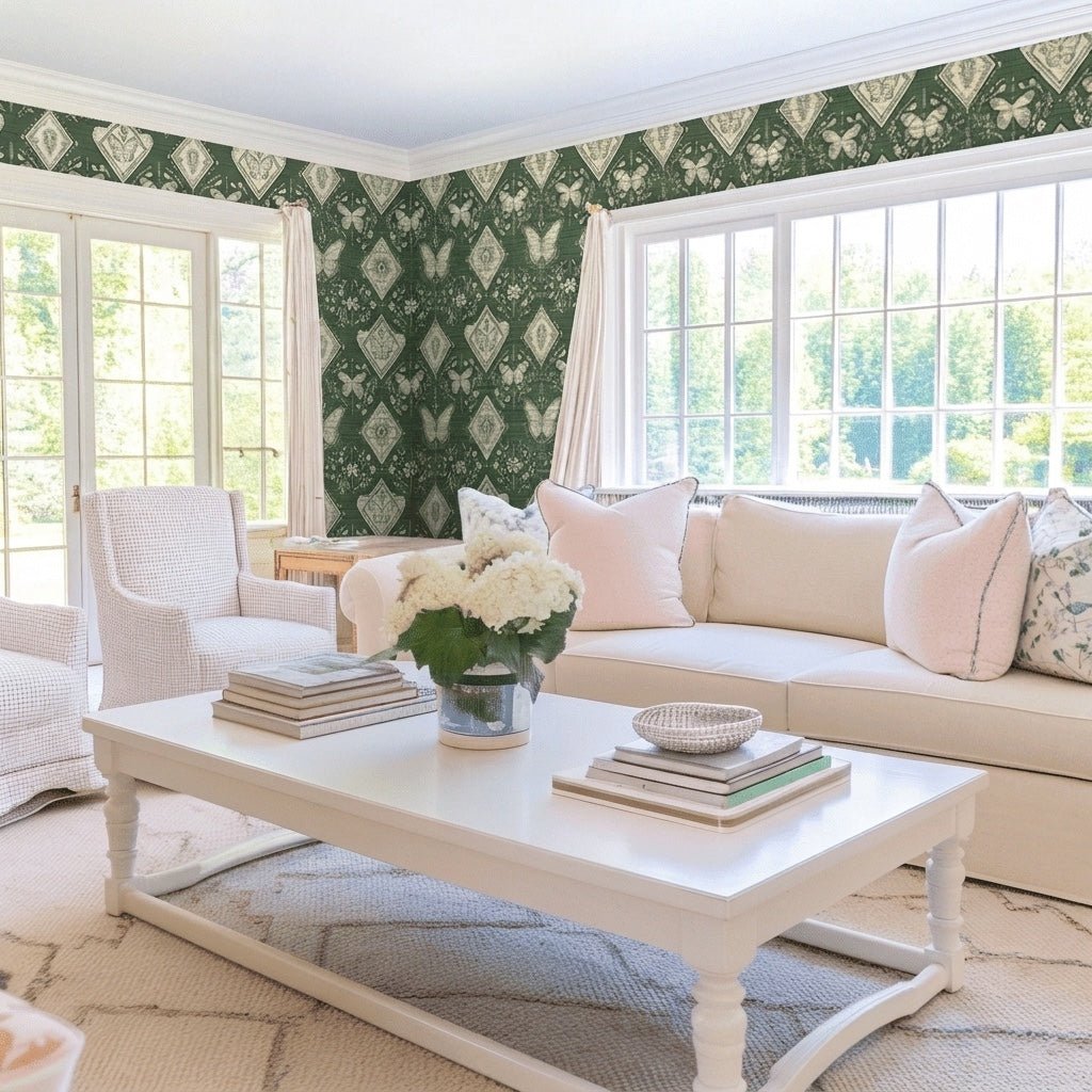 Audrey Faux Grasscloth Wallpaper - Lemon Park