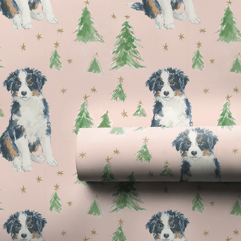 Aussie Puppy Christmas - Wrapping Paper - Lemon Park