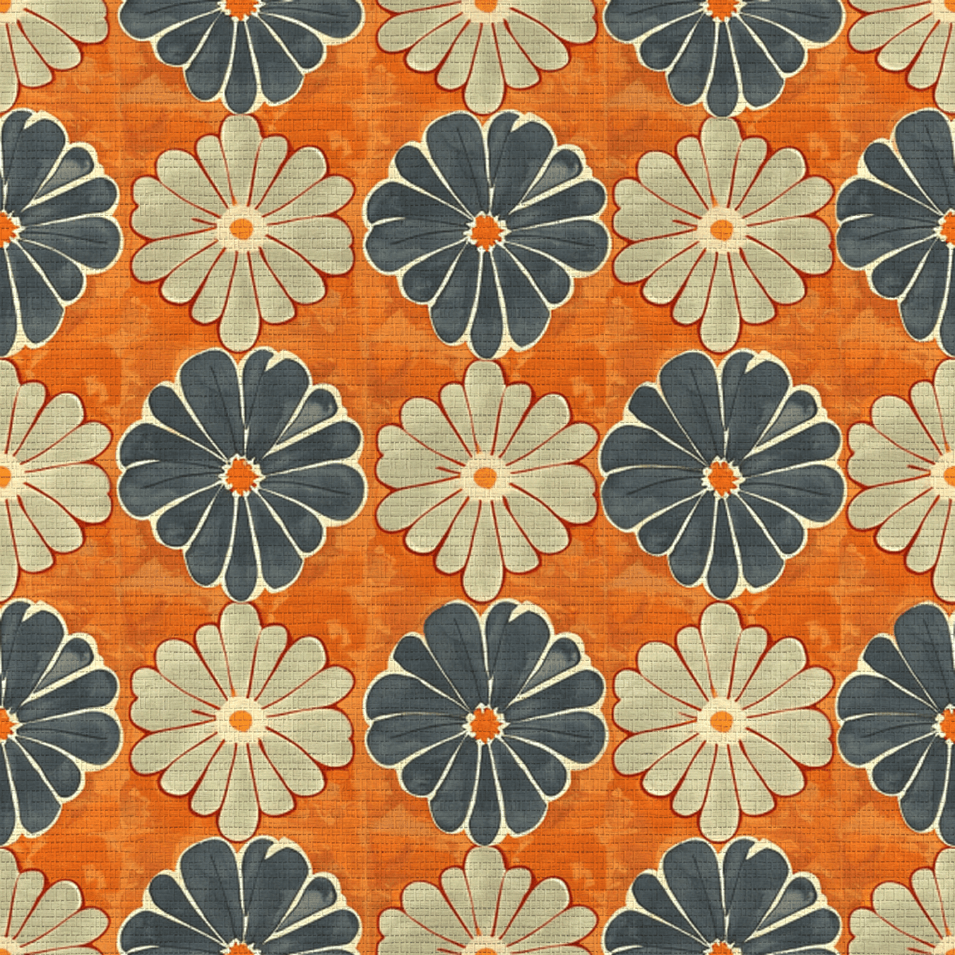 Autumn Zinnia Faux Grasscloth Wallpaper - Lemon Park