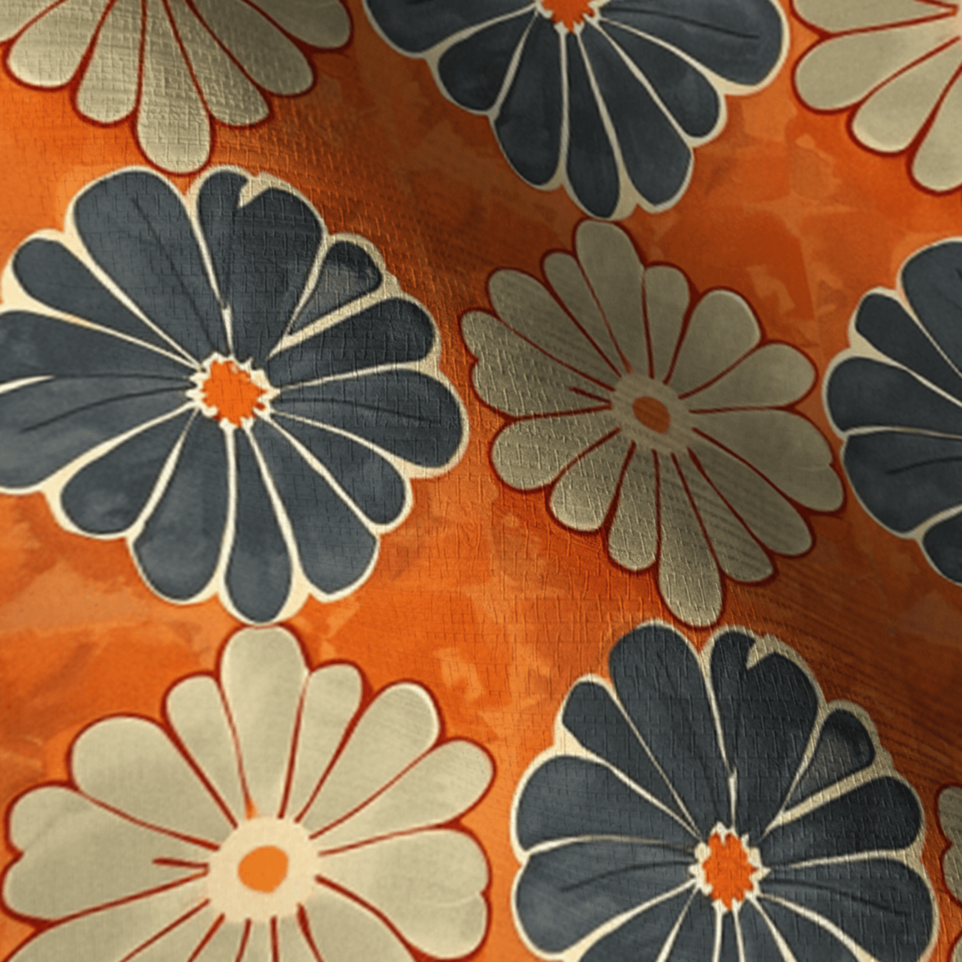 Autumn Zinnia Faux Grasscloth Wallpaper - Lemon Park