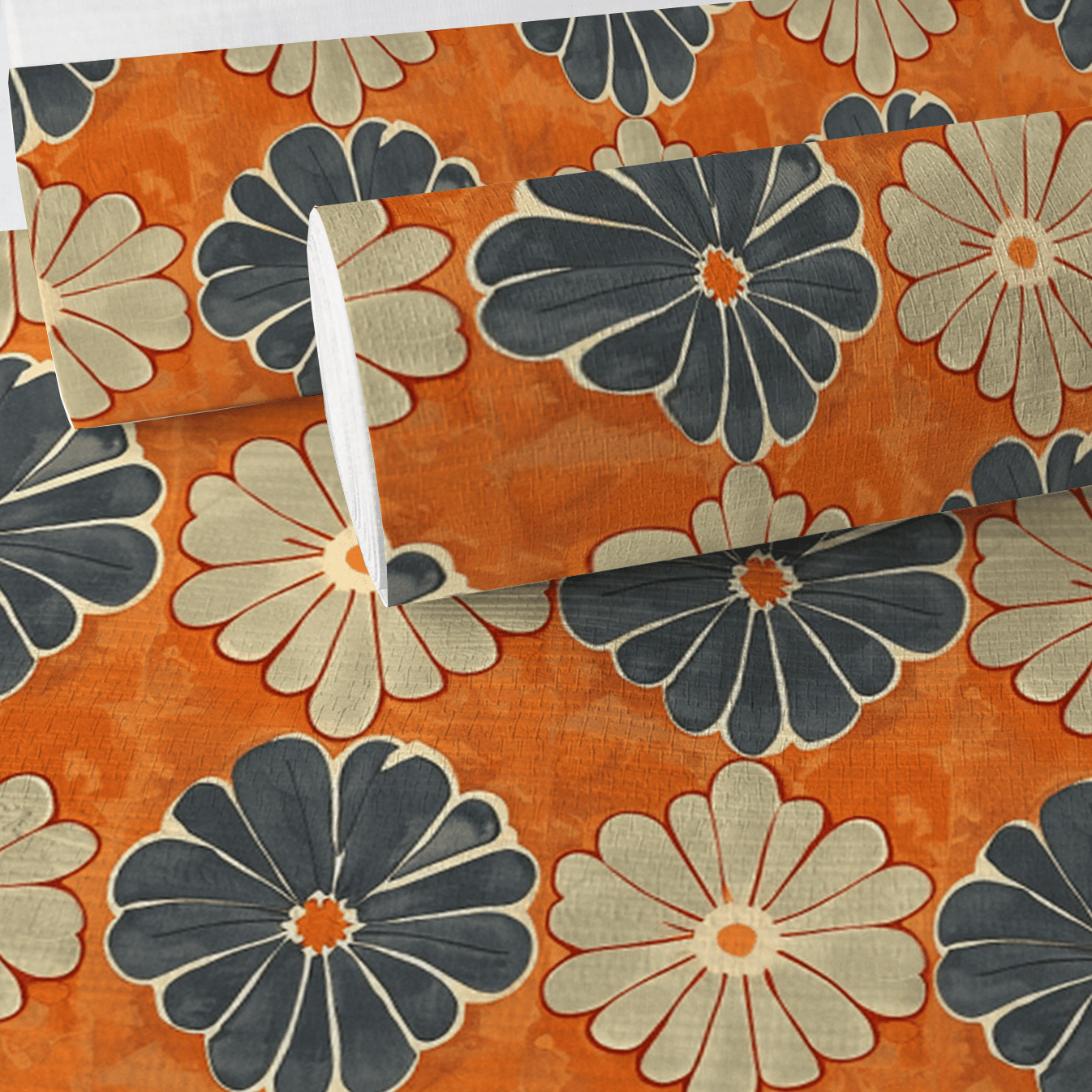 Autumn Zinnia Faux Grasscloth Wallpaper - Lemon Park