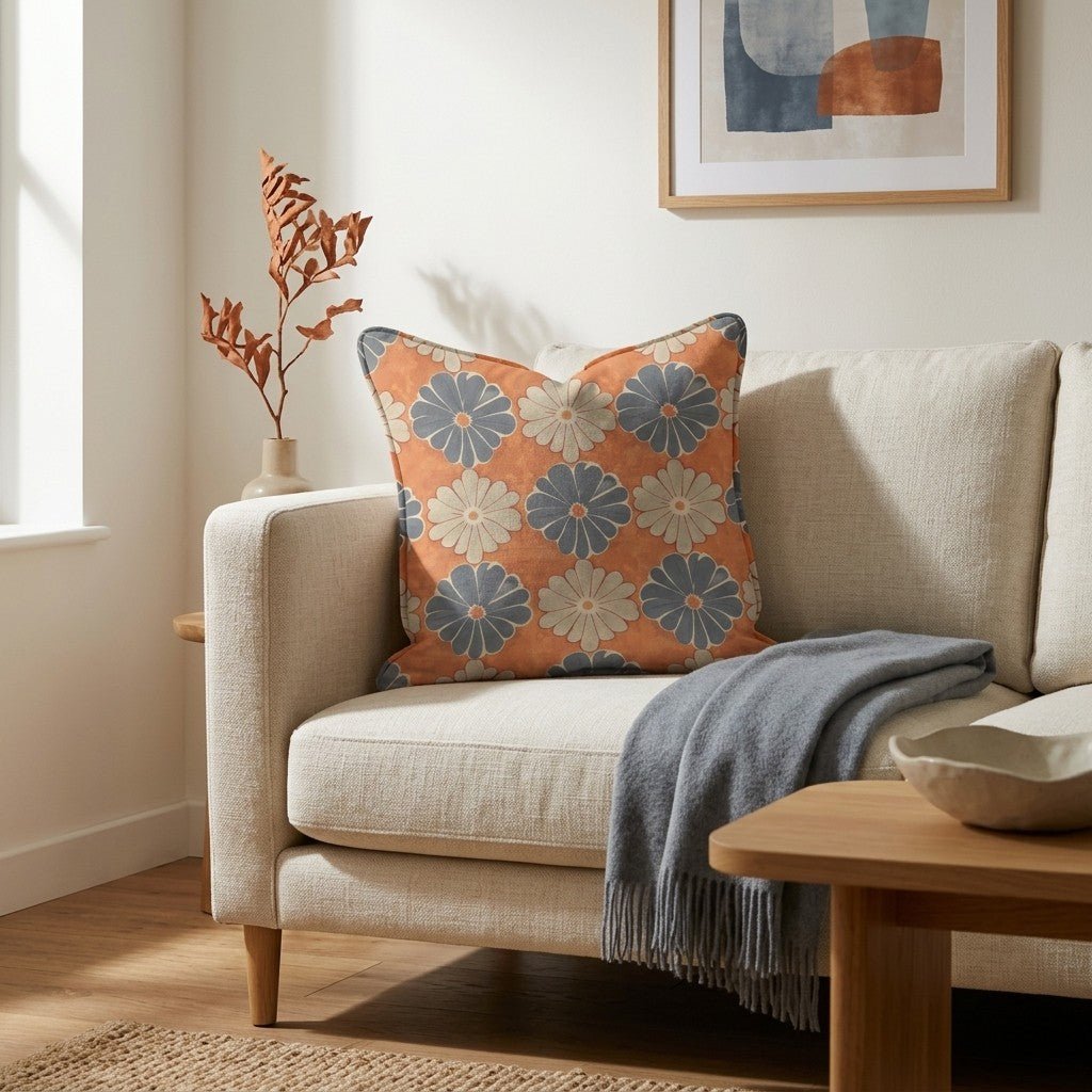 Autumn Zinnia Throw Pillow - Lemon Park