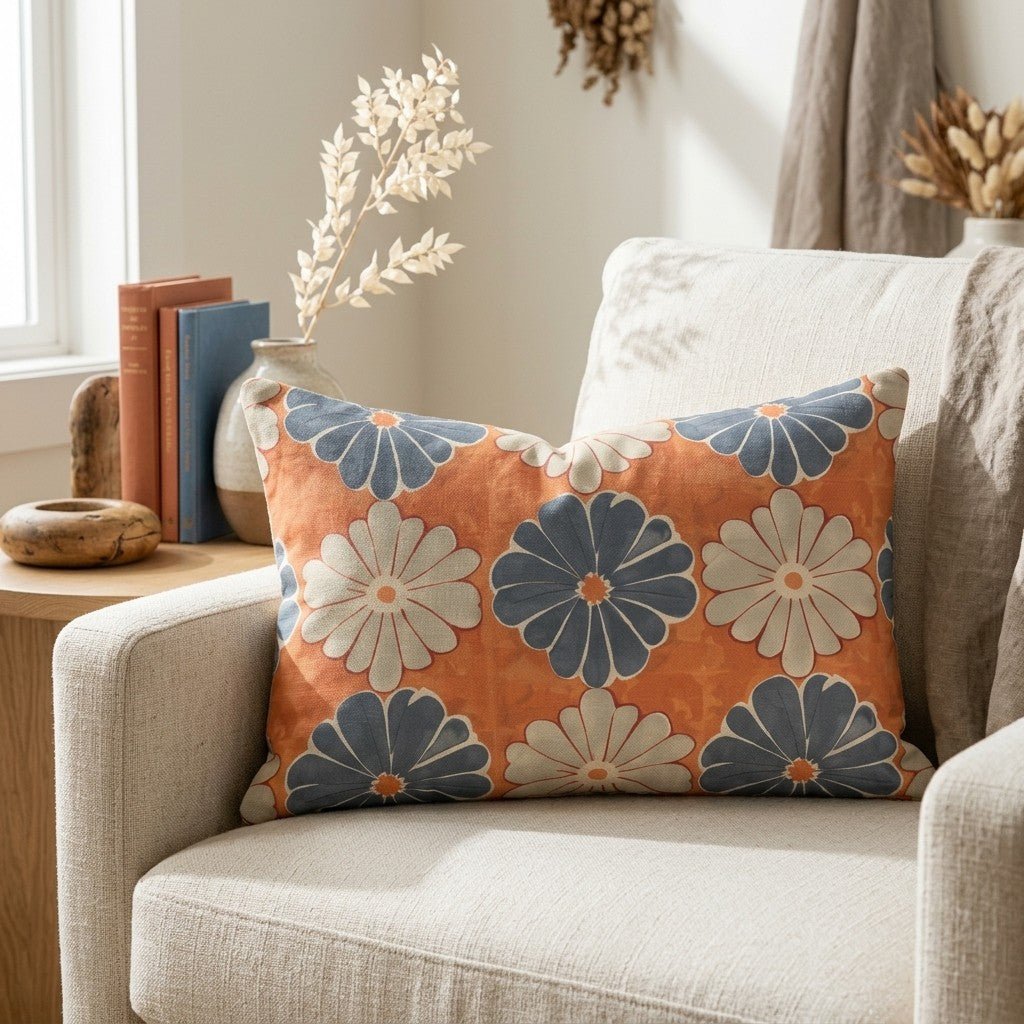 Autumn Zinnia Throw Pillow - Lemon Park