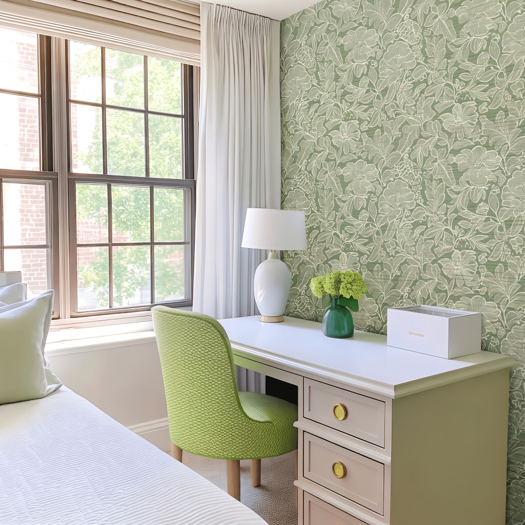 Mint Julep Faux Grasscloth Wallpaper