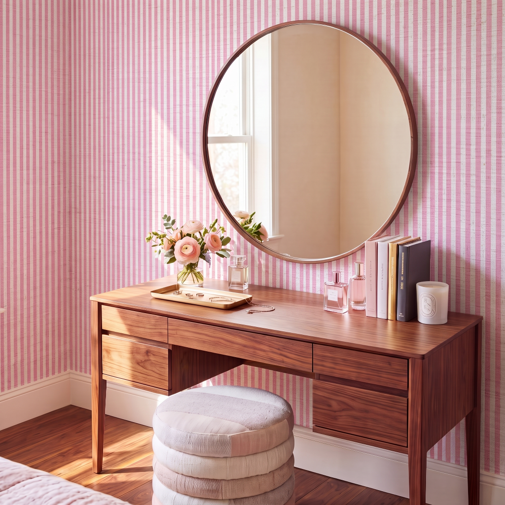 Pink Spencer Faux Grasscloth Wallpaper