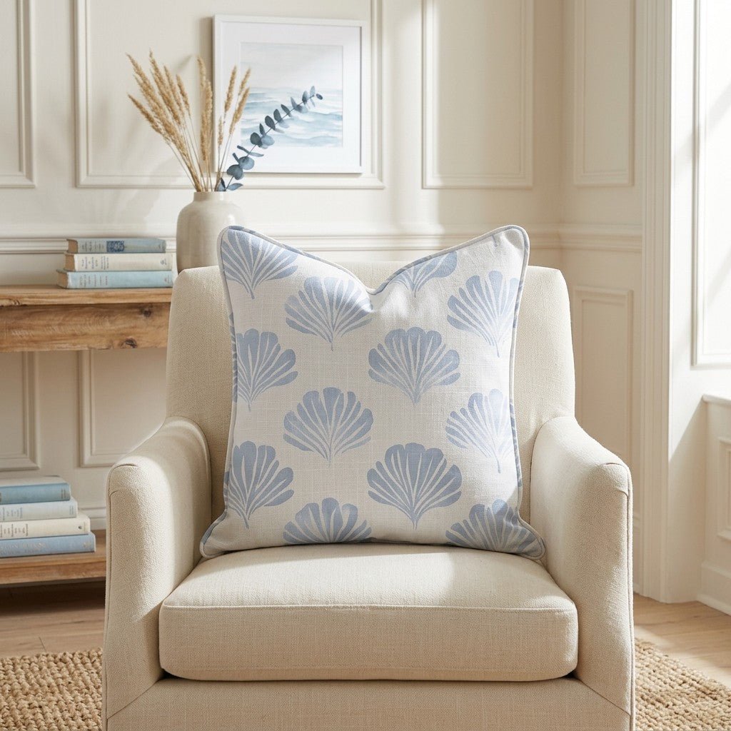 Azure Coastline Throw Pillow - Lemon Park