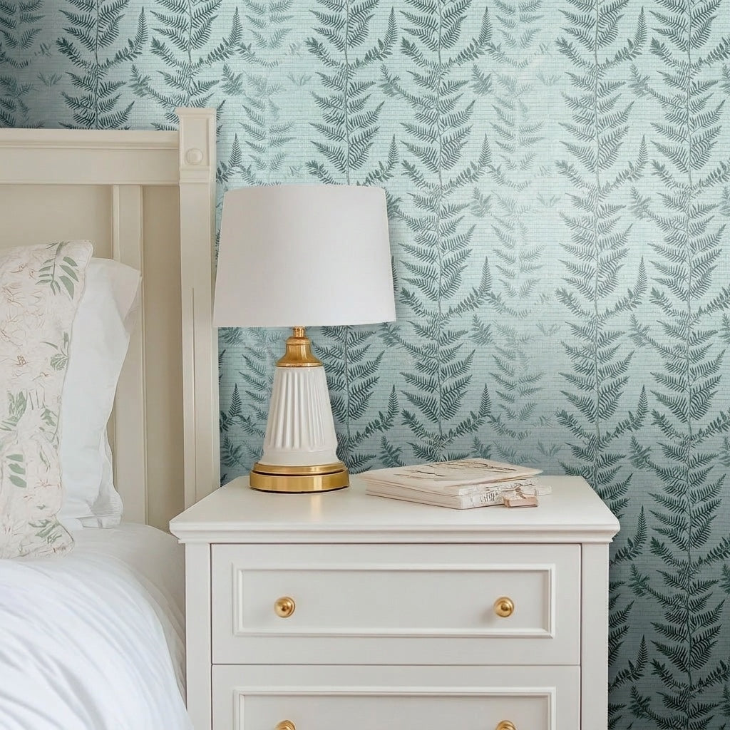 Fancy Ferns Faux Grasscloth Wallpaper