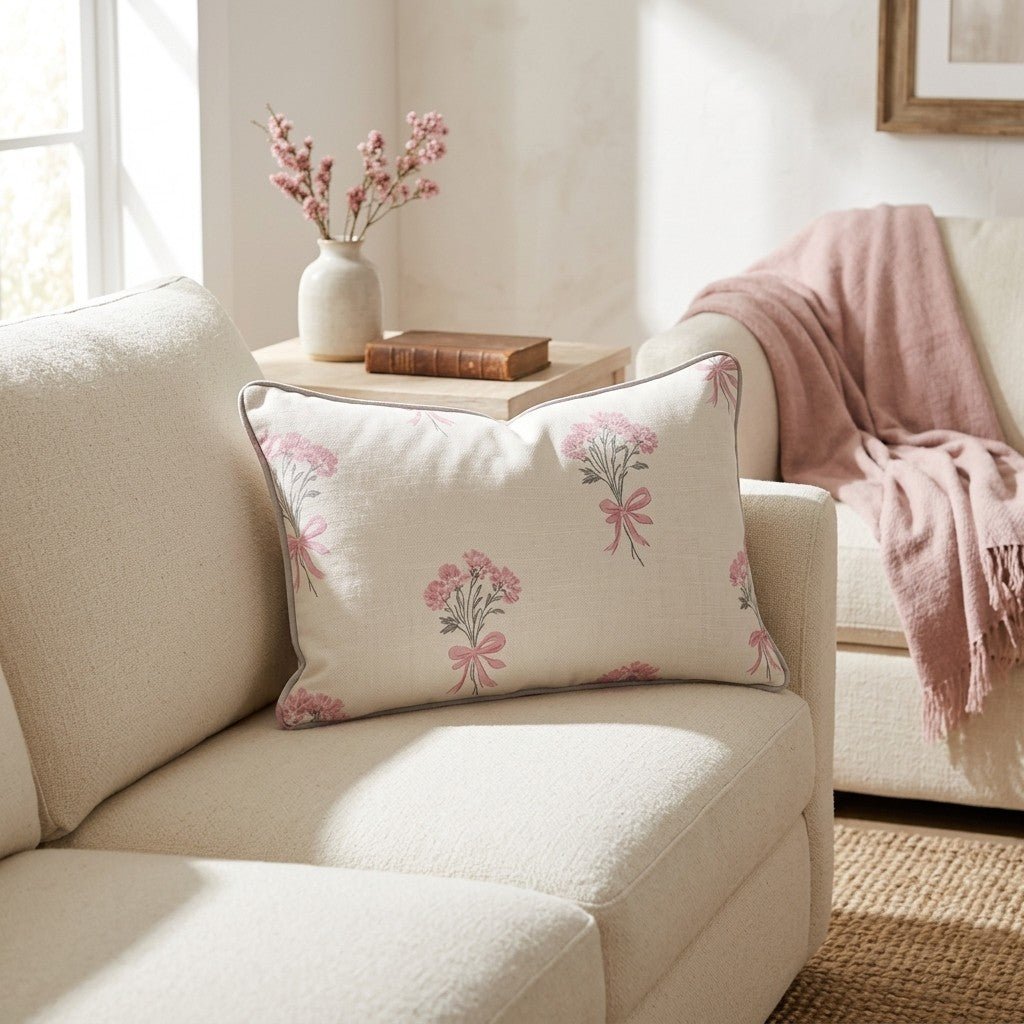 Bare Blossom Throw Pillow - Lemon Park