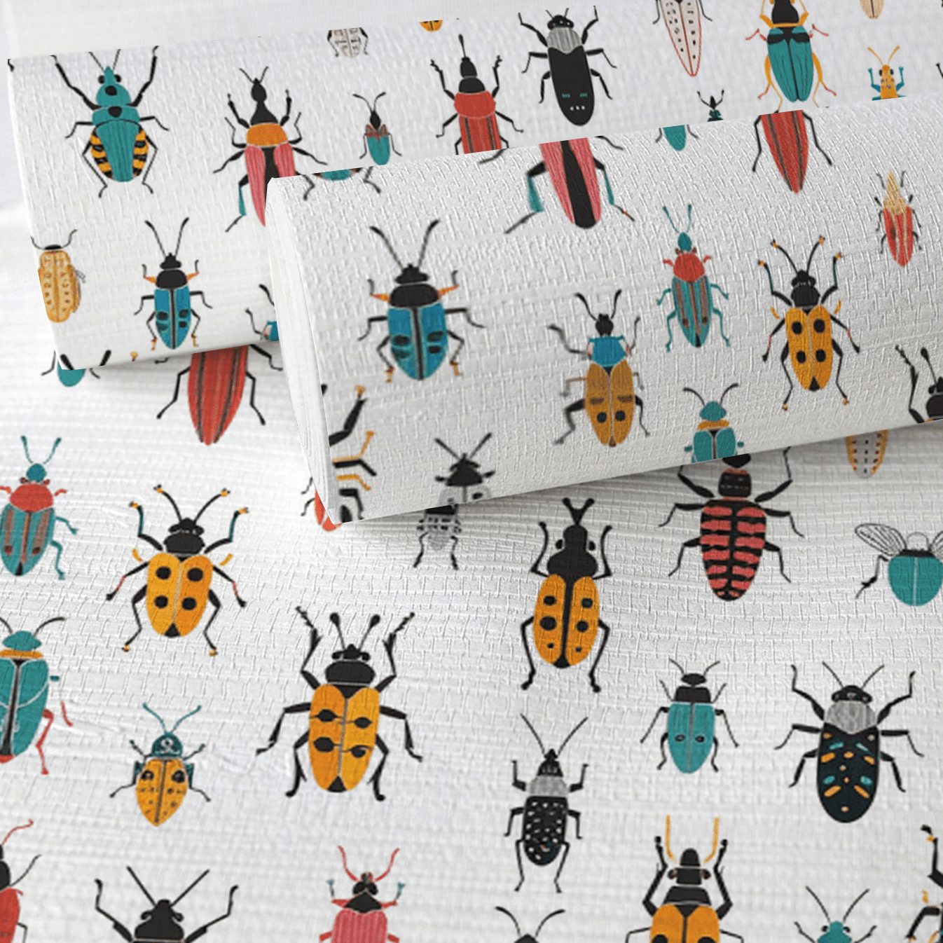 Beatle Mania Faux Grasscloth Wallpaper - Lemon Park