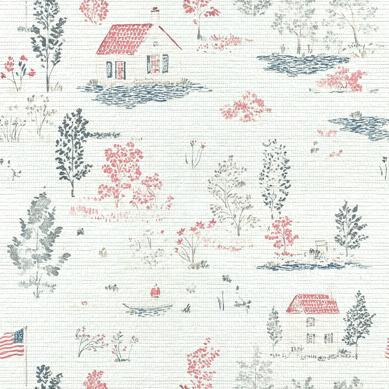 Beaver Lake Faux Grasscloth Wallpaper - Lemon Park