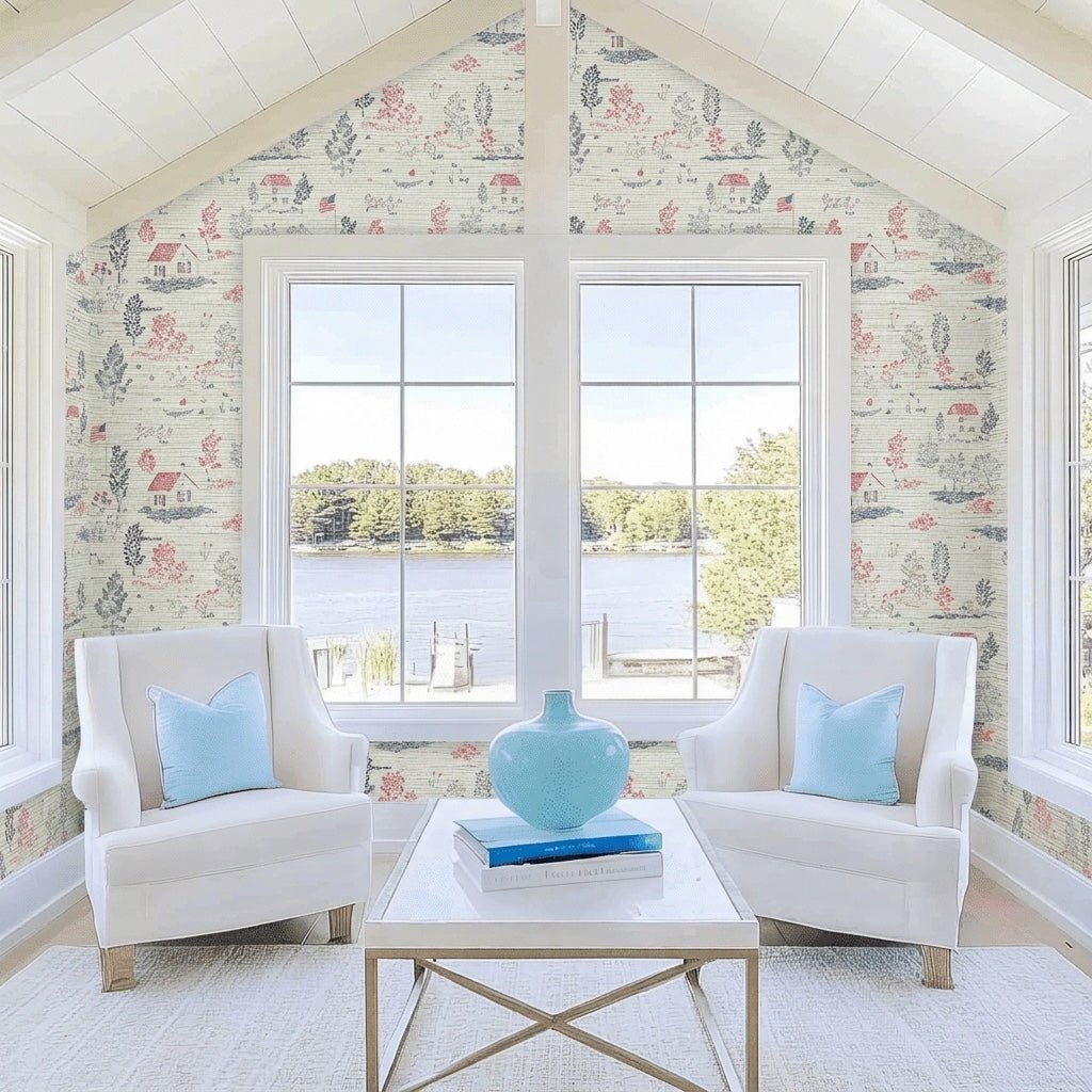 Beaver Lake Faux Grasscloth Wallpaper - Lemon Park