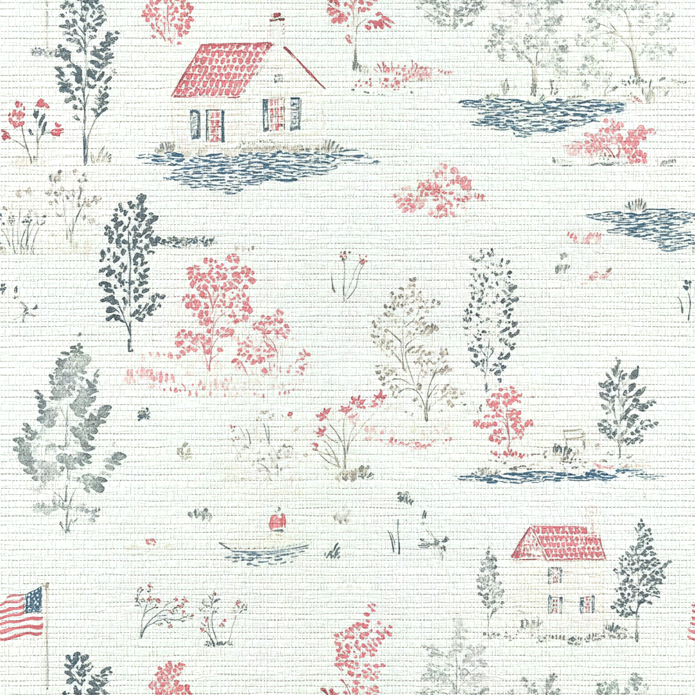 Beaver Lake Faux Grasscloth Wallpaper