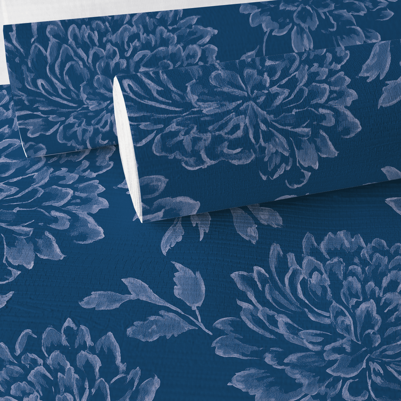 Bedford Blue Faux Grasscloth Wallpaper - Lemon Park