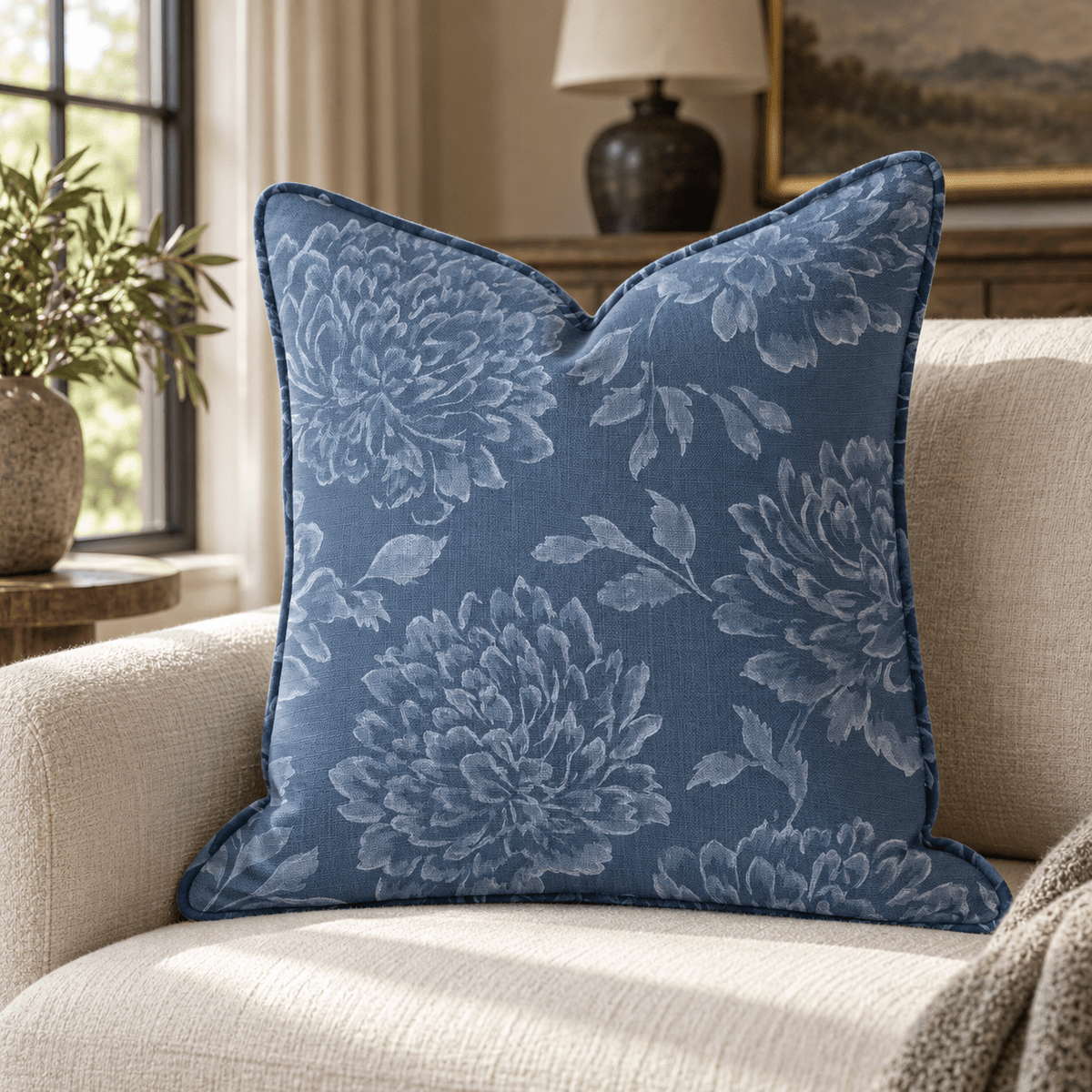 Bedford Blue Throw Pillow - Lemon Park