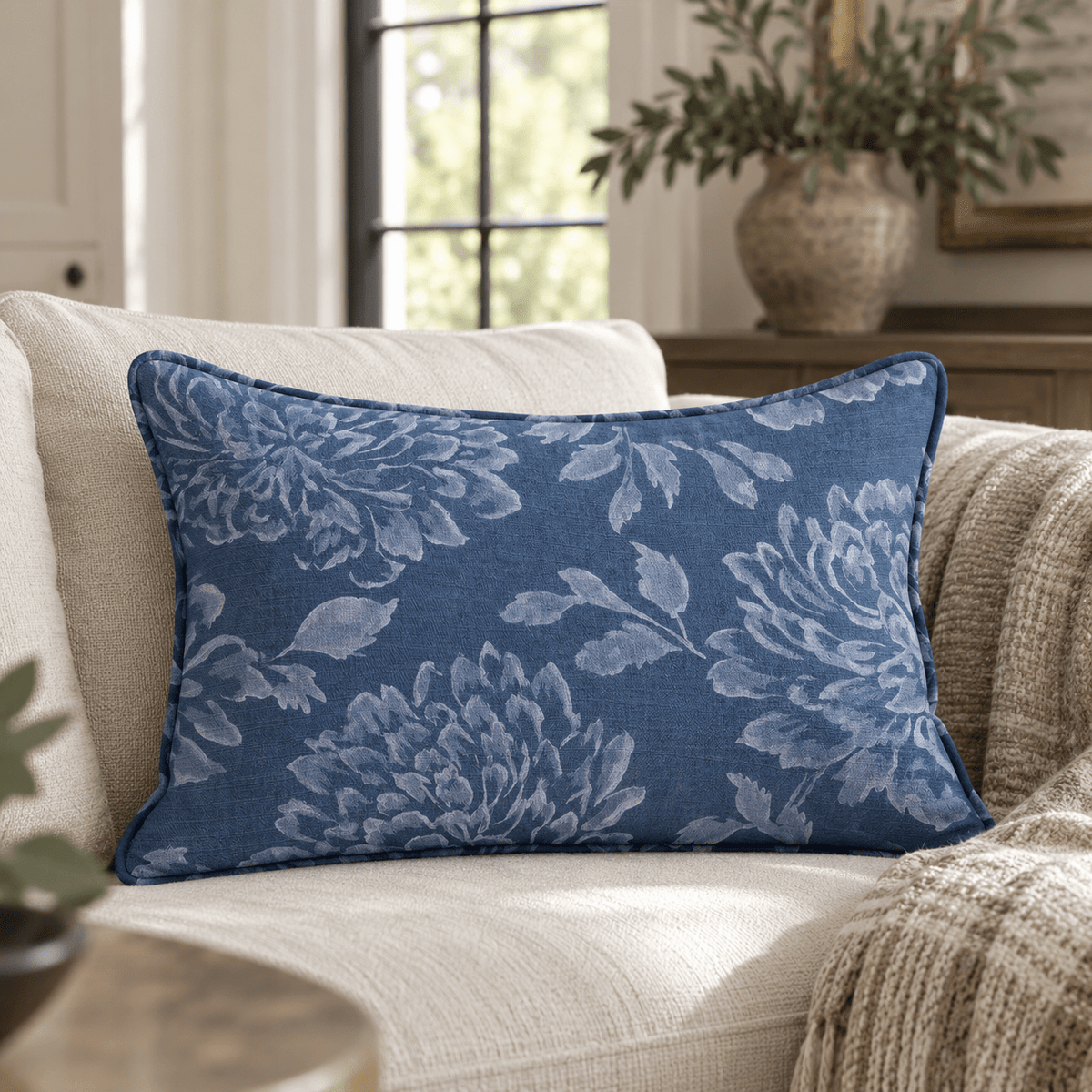 Bedford Blue Throw Pillow - Lemon Park