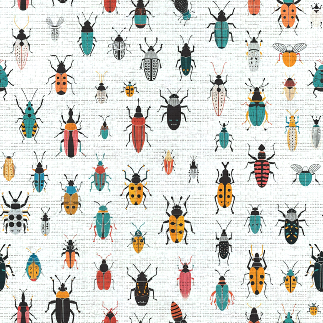 Beatle Mania Faux Grasscloth Wallpaper