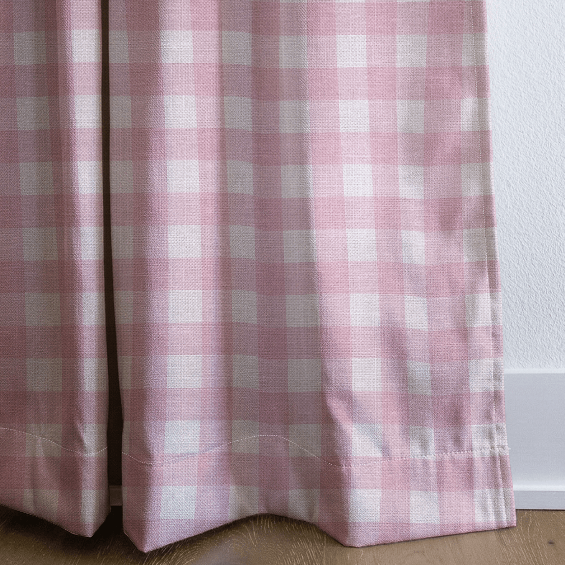 Bellagio Blush Baby Pink Gingham - Drapery - Lemon Park