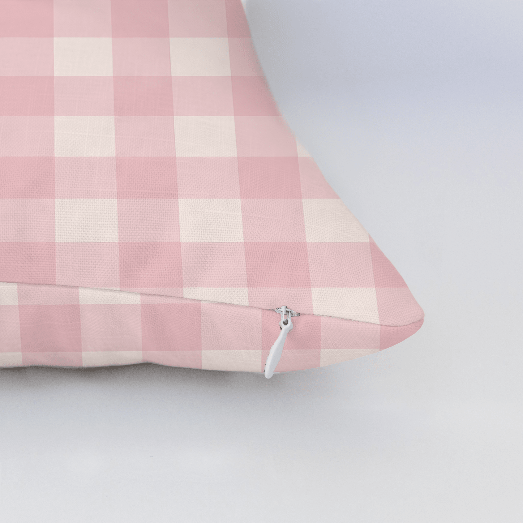 Bellagio Blush Baby Pink Gingham Throw Pillow - Lemon Park