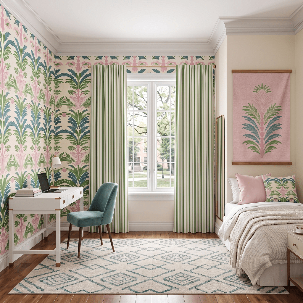 Bellagio Blush Baby Pink Palm Spring Study - Tapestry - Lemon Park