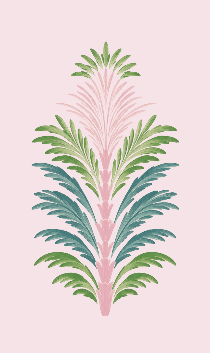 Bellagio Blush Baby Pink Palm Spring Study - Tapestry - Lemon Park