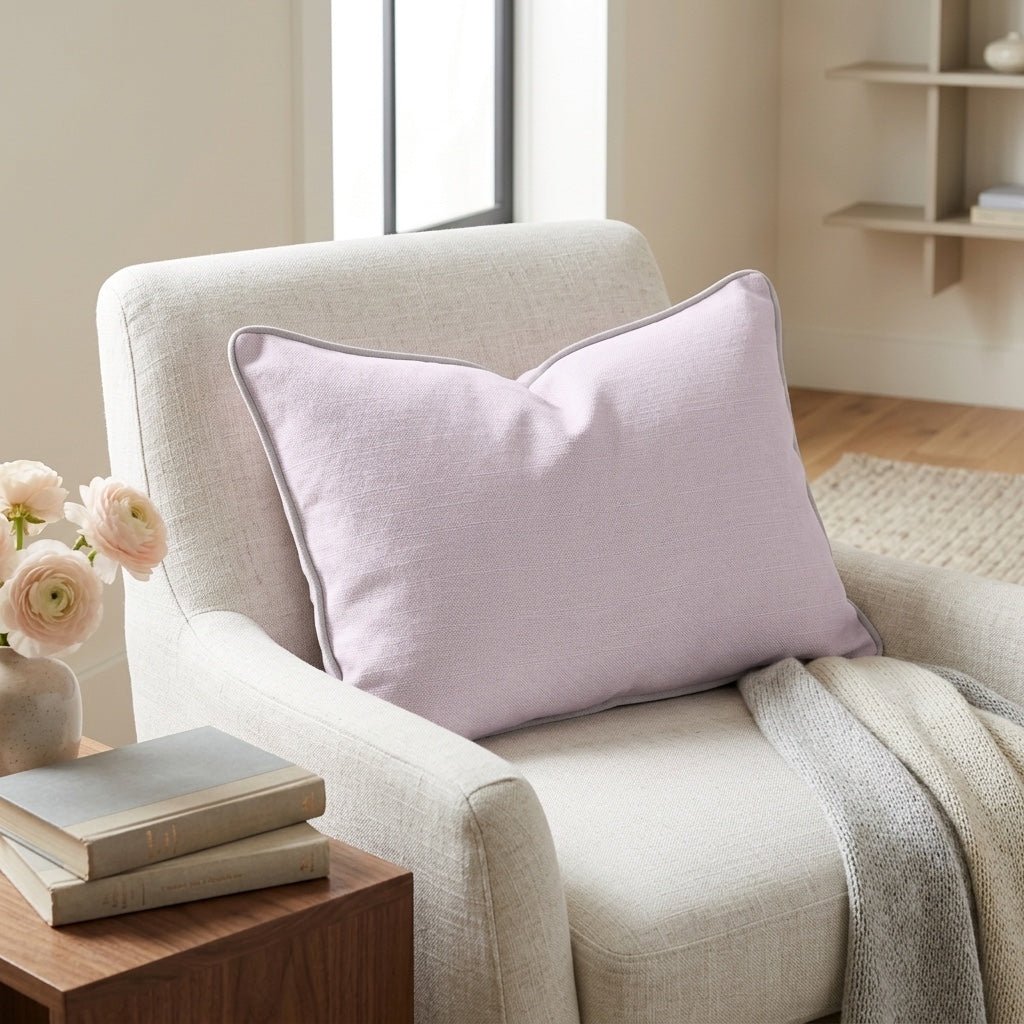 Bellagio Blush Baby Pink Throw Pillow - Lemon Park