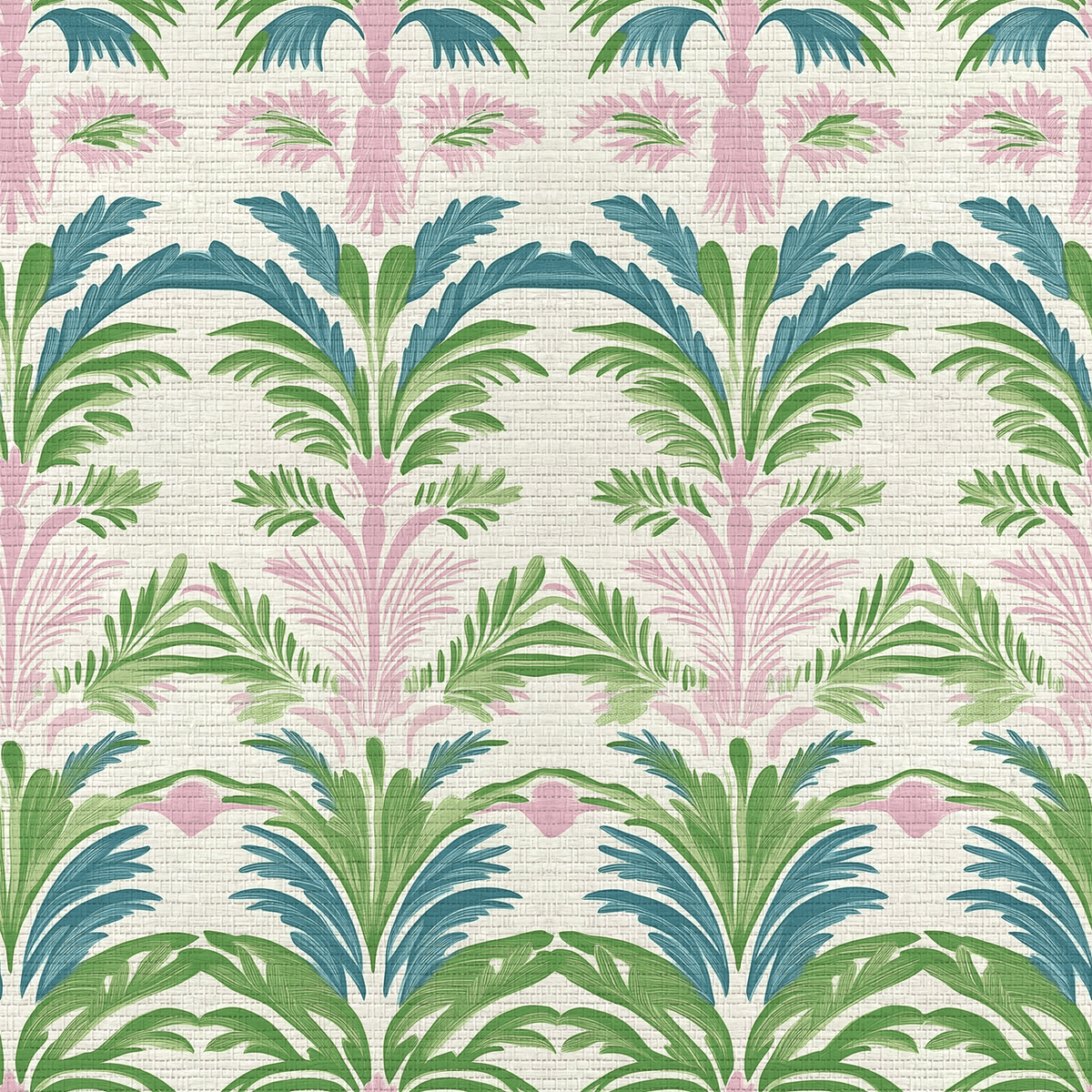 Bellagio Blush Faux Grasscloth Wallpaper - Lemon Park