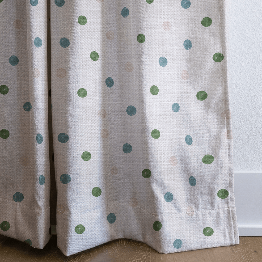 Bellagio Blush Linen Dots - Drapery - Lemon Park