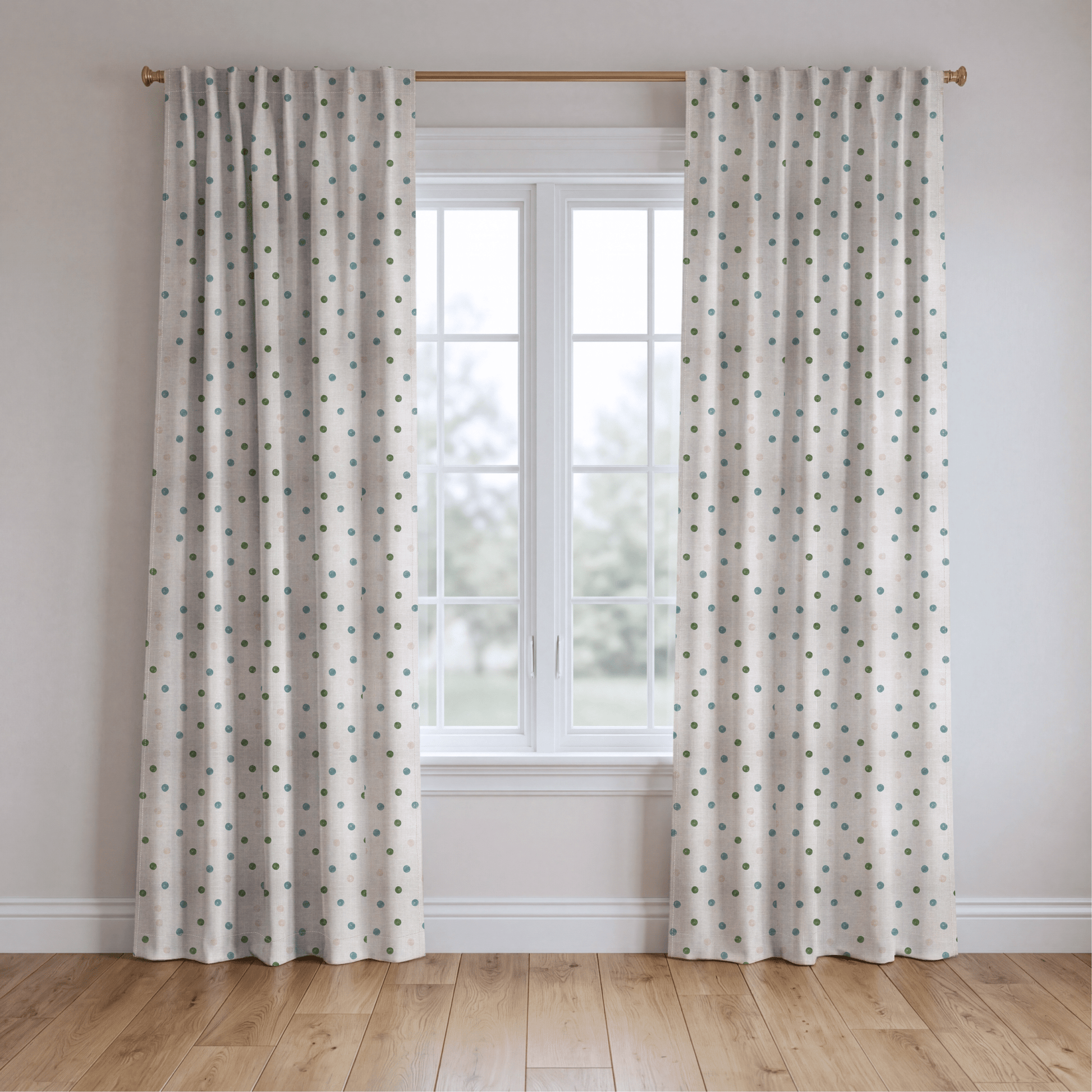 Bellagio Blush Linen Dots - Drapery - Lemon Park