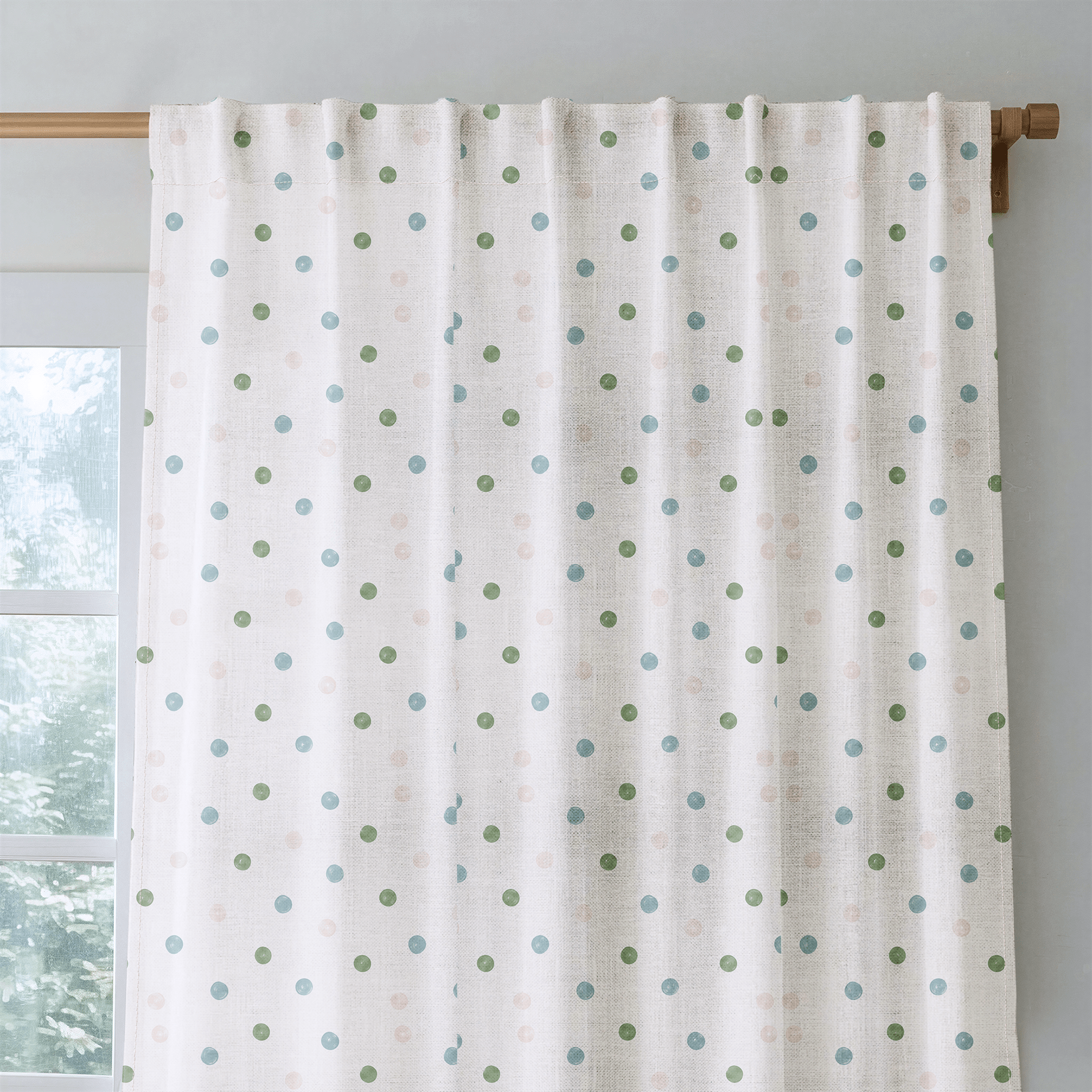 Bellagio Blush Linen Dots - Drapery - Lemon Park