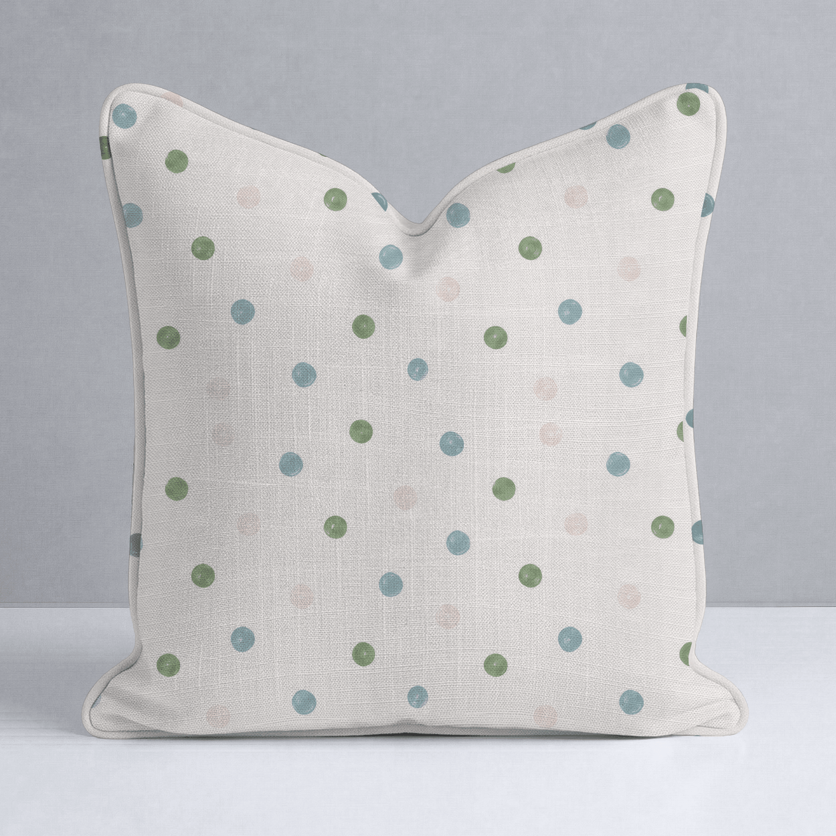 Bellagio Blush Linen Dots Throw Pillow - Lemon Park