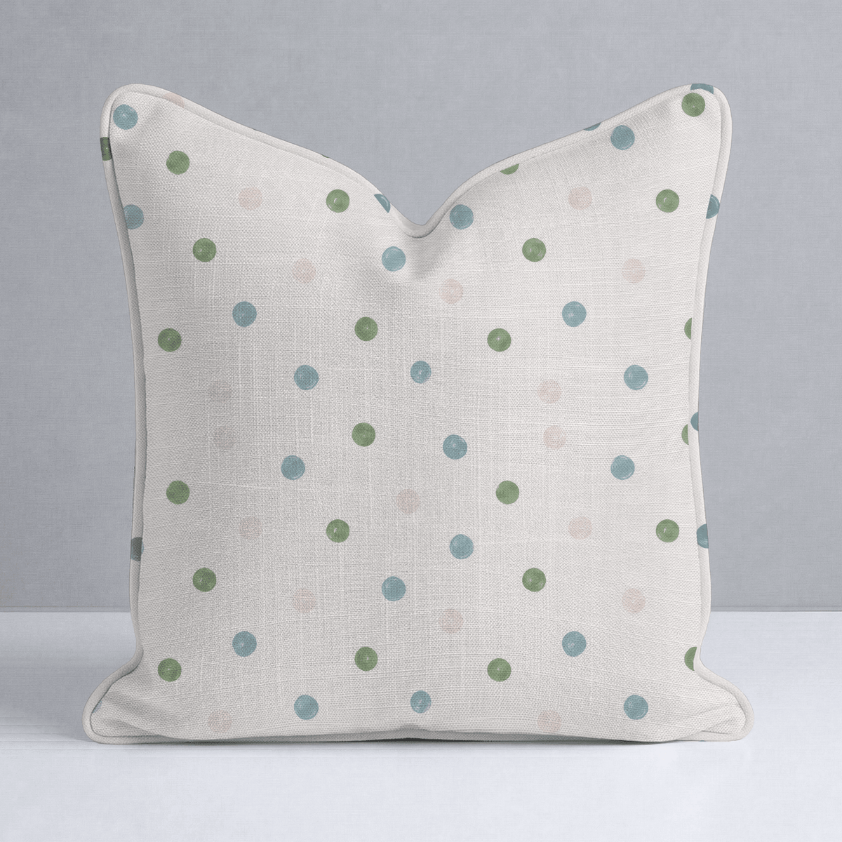 Bellagio Blush Linen Dots Throw Pillow - Lemon Park