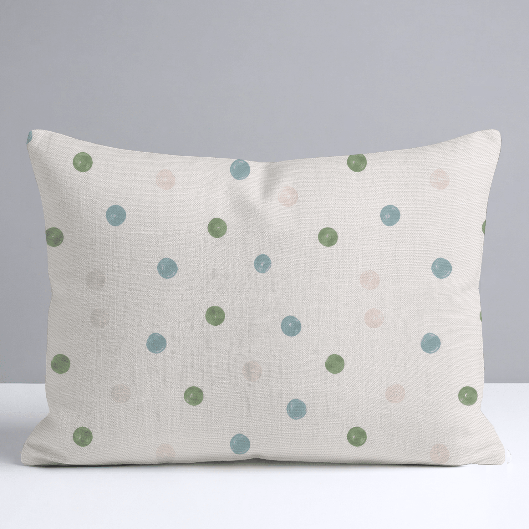 Bellagio Blush Linen Dots Throw Pillow - Lemon Park