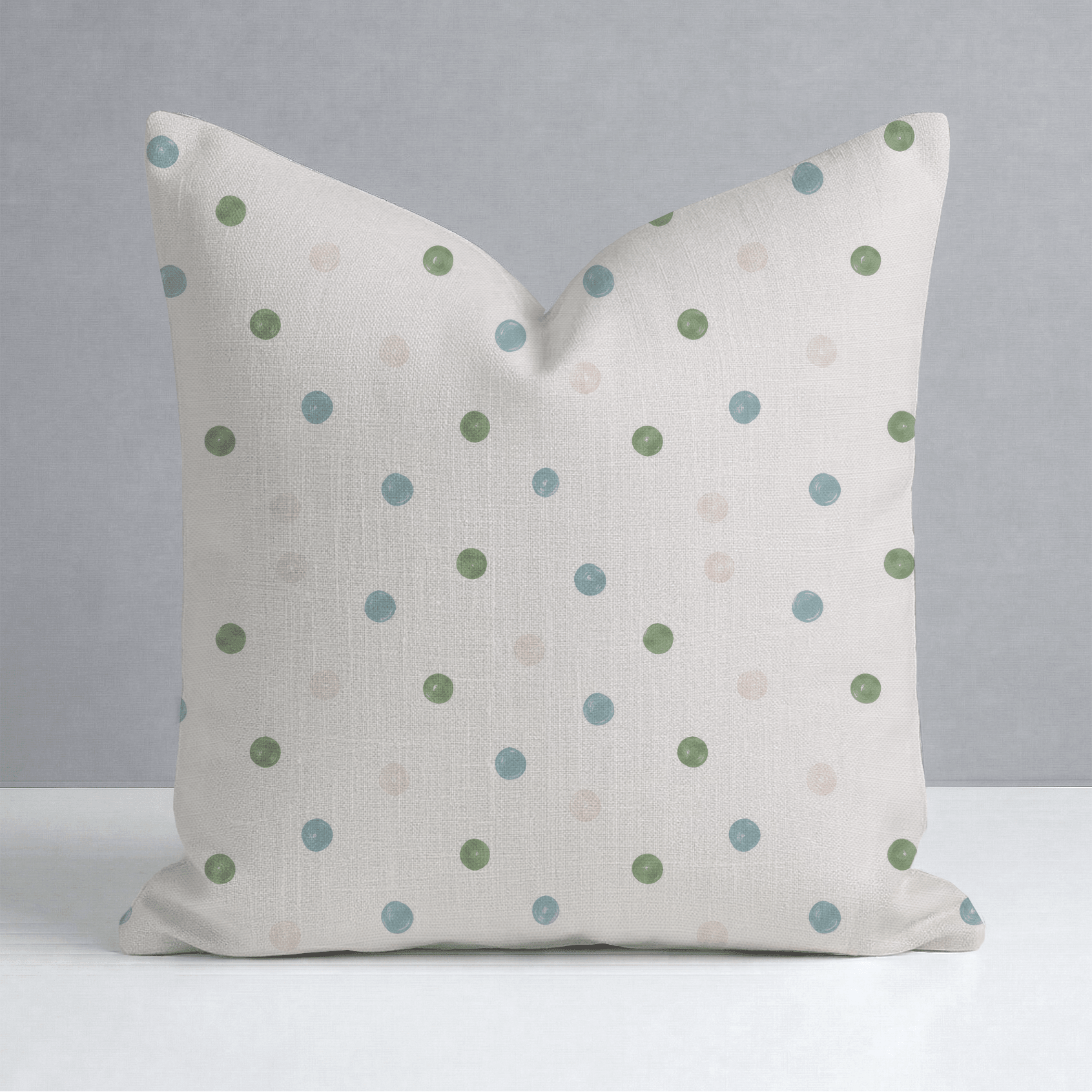 Bellagio Blush Linen Dots Throw Pillow - Lemon Park
