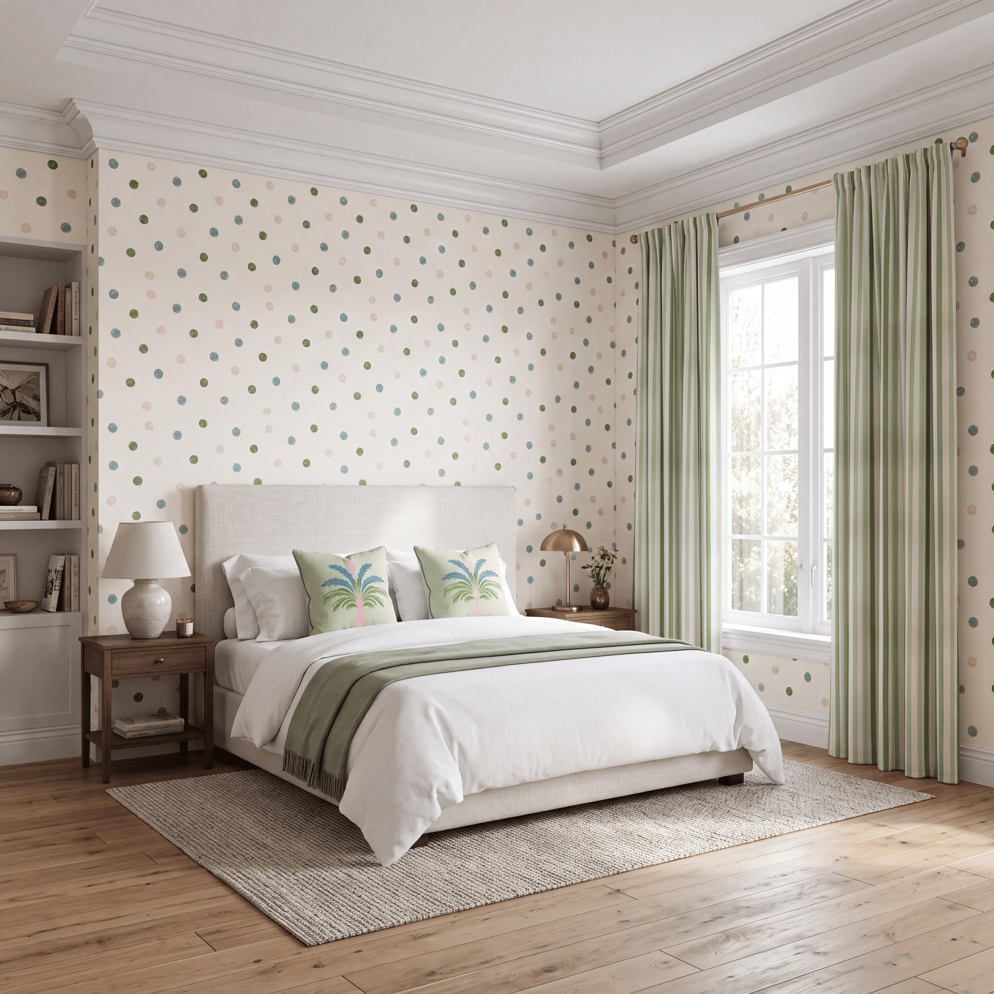 Bellagio Blush Linen Dots Wallpaper - Lemon Park