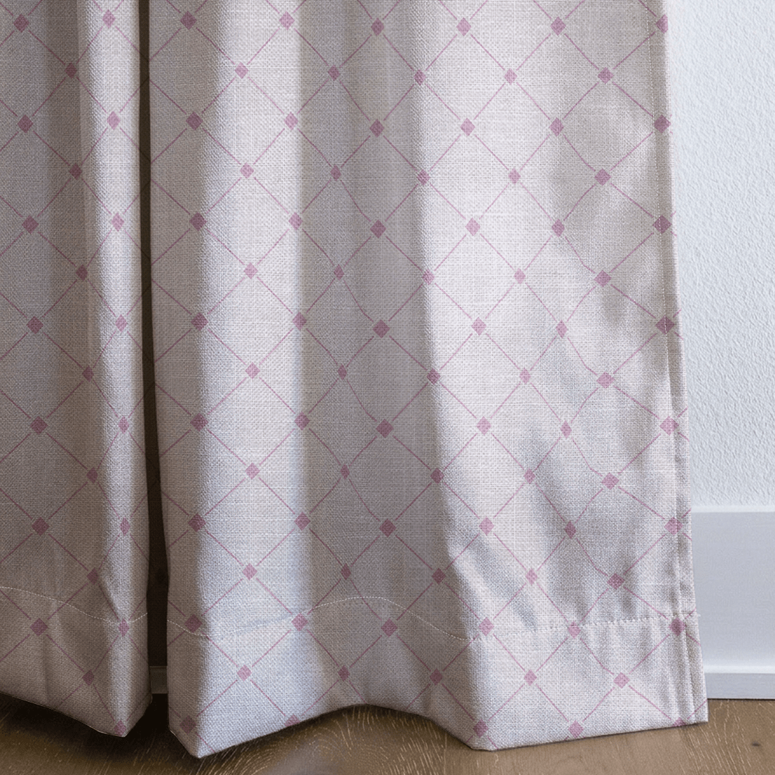 Bellagio Blush Linen Lattice - Drapery - Lemon Park