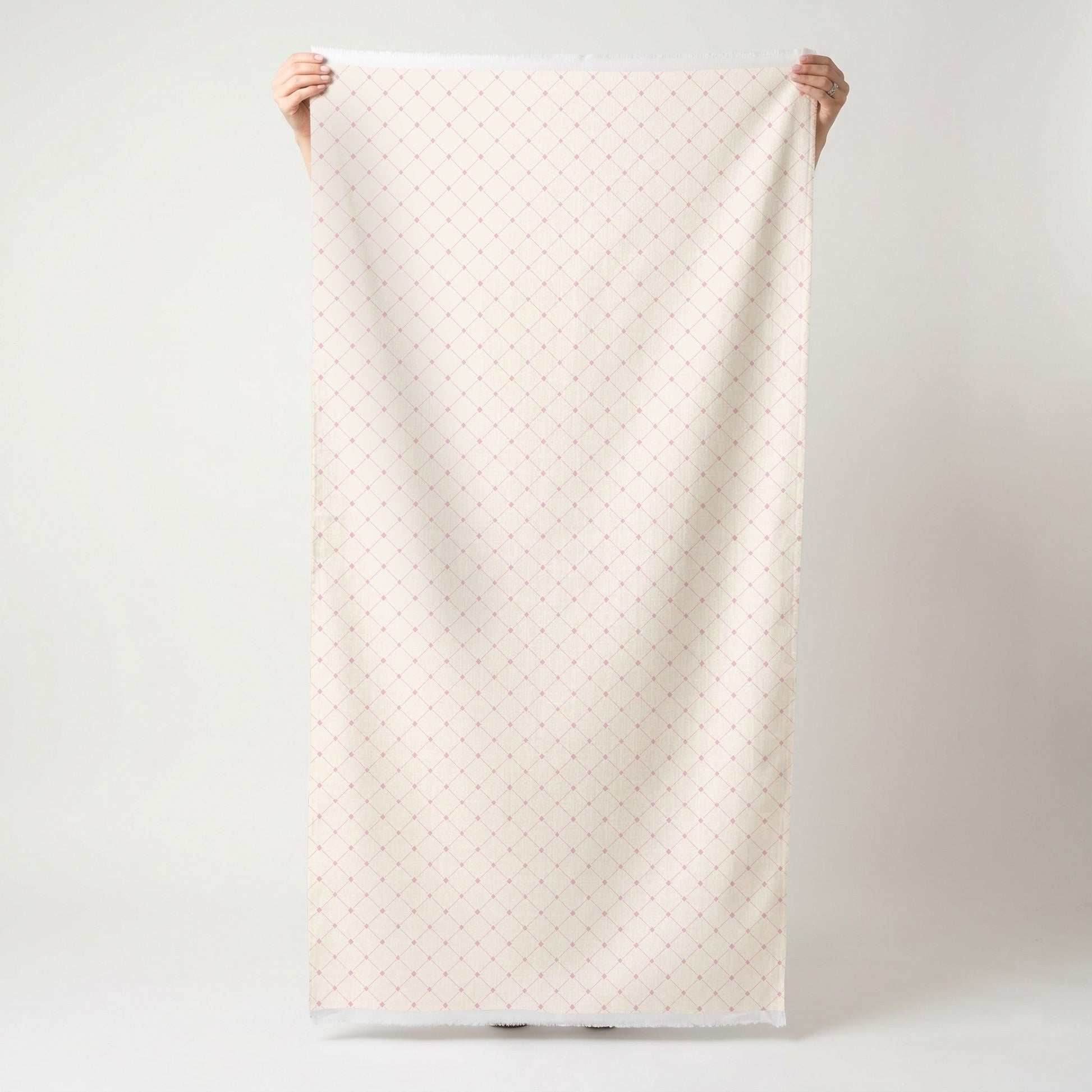 Bellagio Blush Linen Lattice - Fabric - Lemon Park
