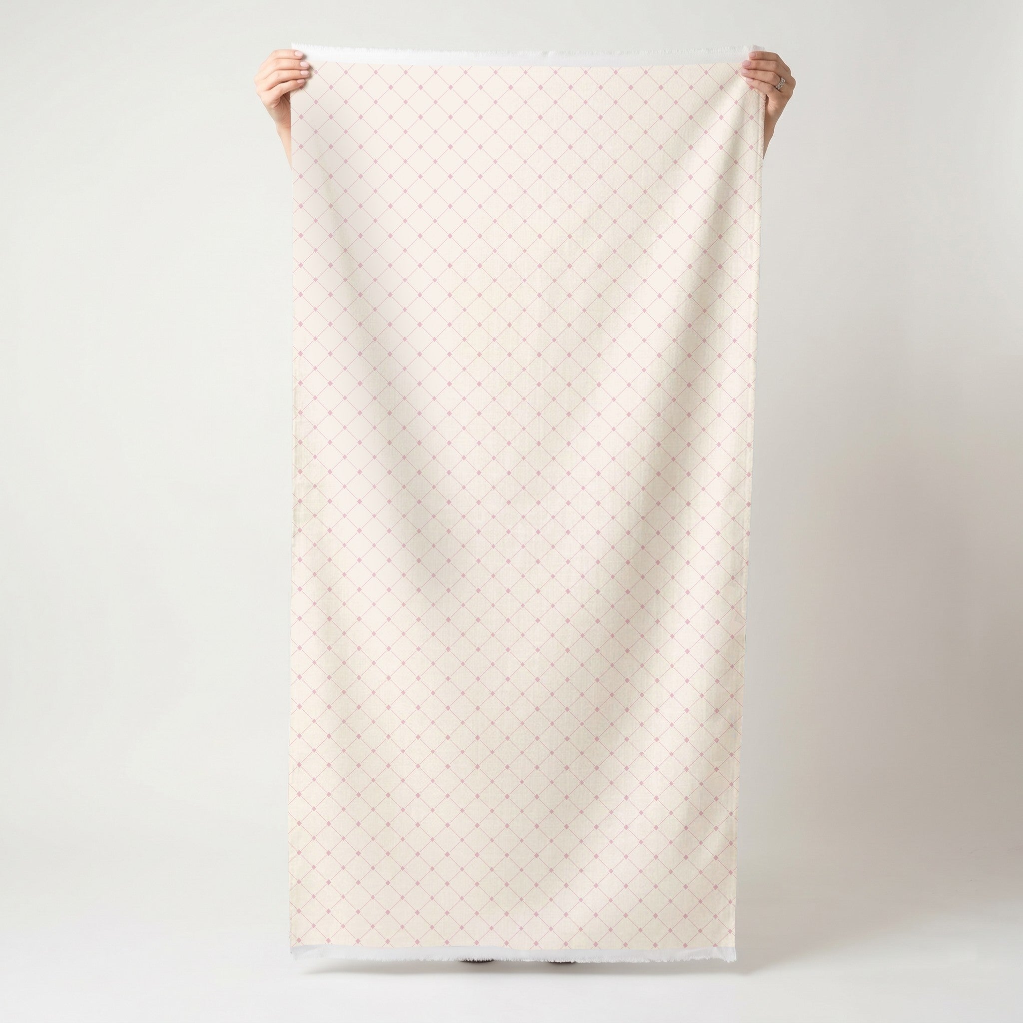 Bellagio Blush Linen Lattice - Fabric - Lemon Park