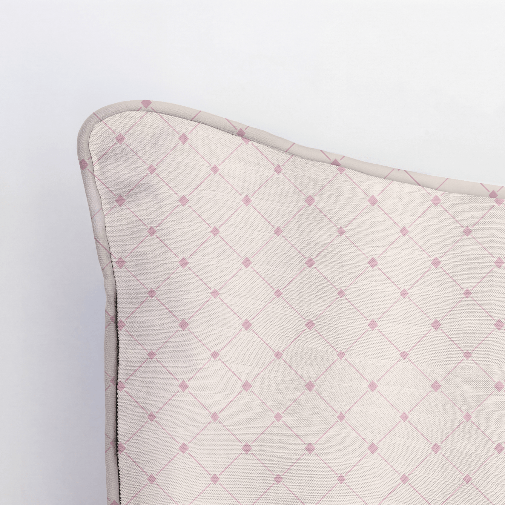 Bellagio Blush Linen Lattice Throw Pillow - Lemon Park