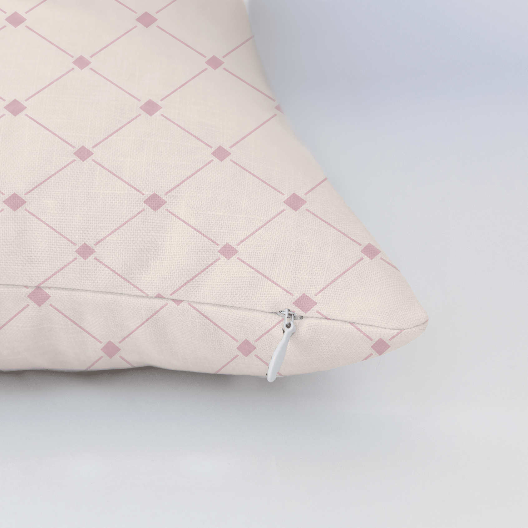Bellagio Blush Linen Lattice Throw Pillow - Lemon Park
