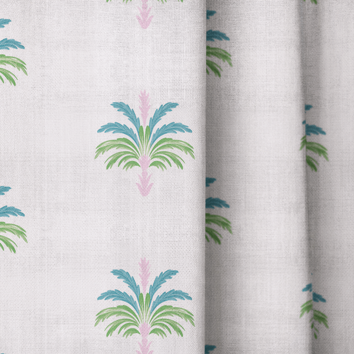Bellagio Blush Linen Palm Crest - Drapery - Lemon Park
