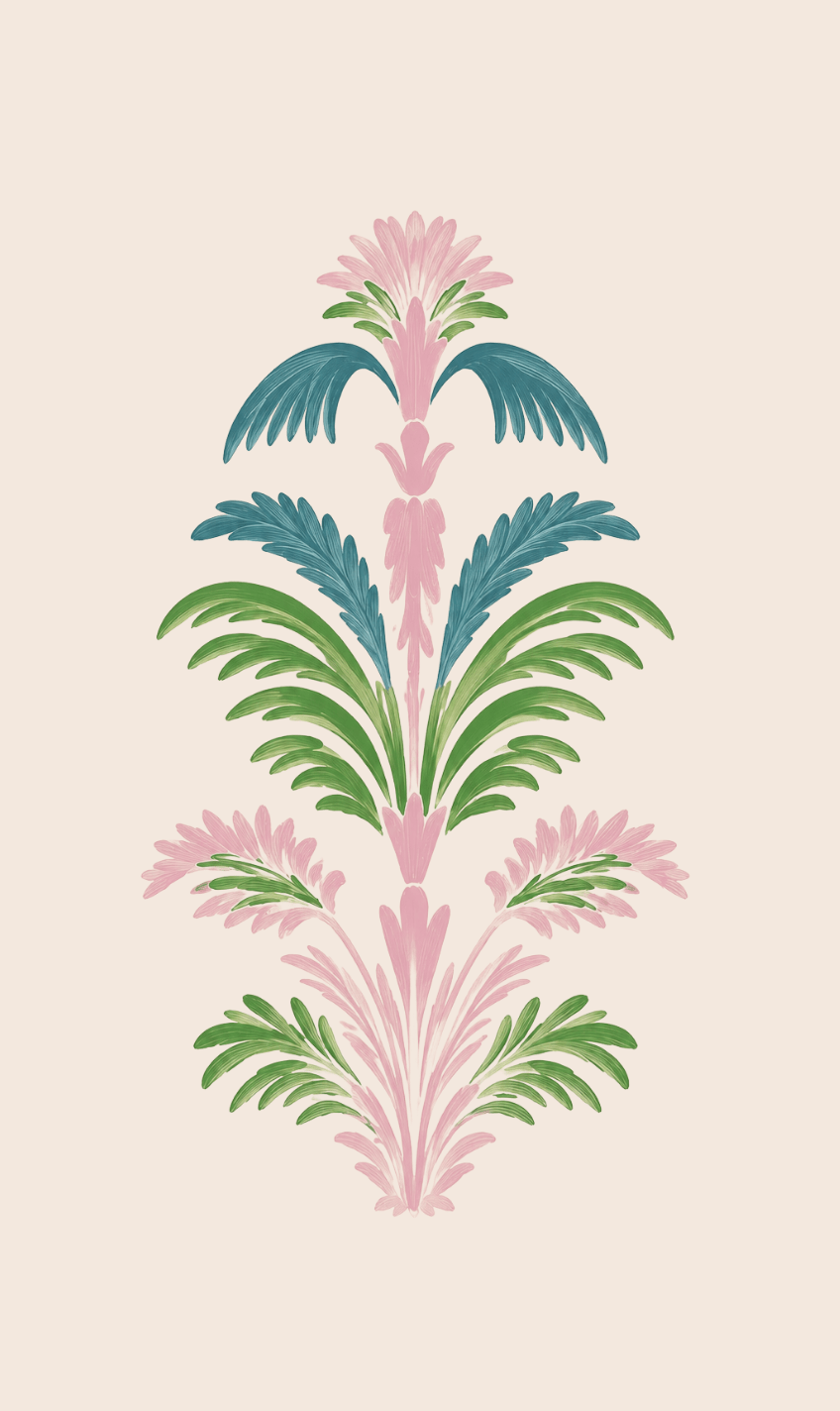 Bellagio Blush Linen Palm Fan Study - Tapestry - Lemon Park