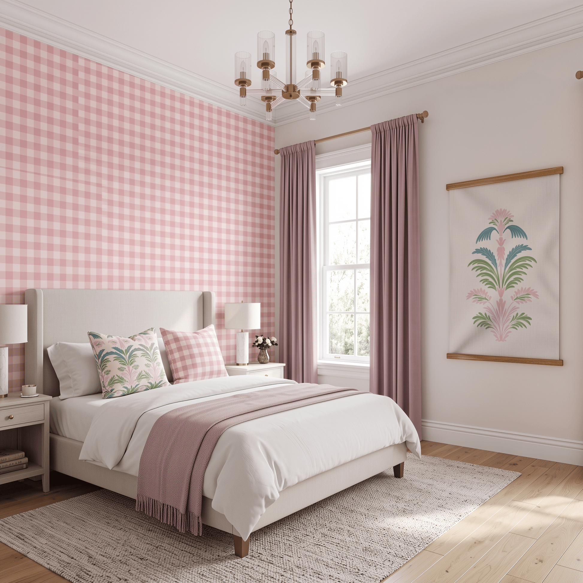 Bellagio Blush Linen Palm Fan Study - Tapestry - Lemon Park