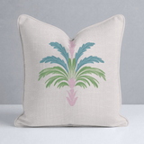 Bellagio Blush Linen Palm Throw Pillow - Lemon Park