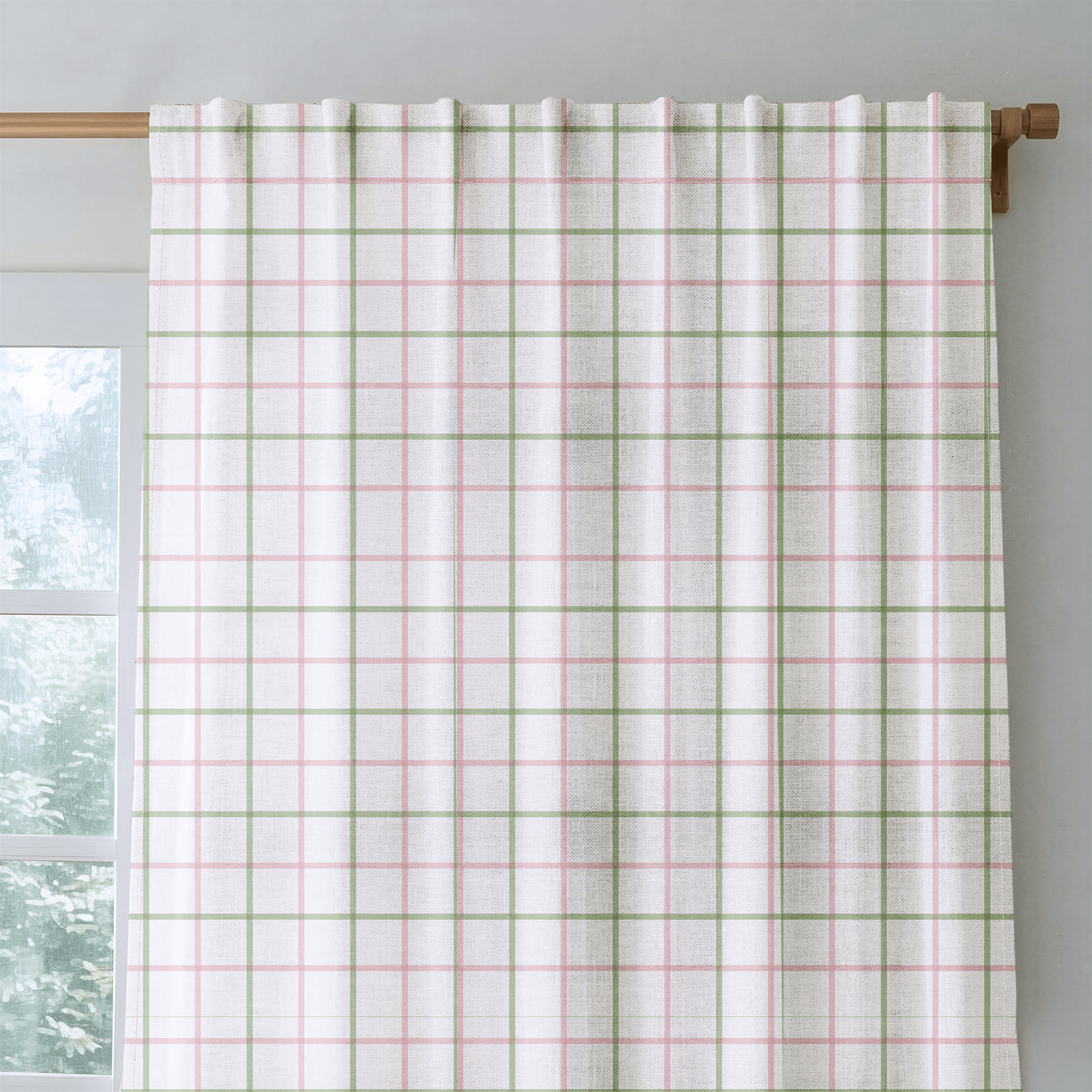 Bellagio Blush Mint Check - Drapery - Lemon Park