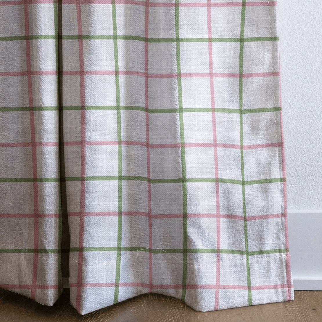 Bellagio Blush Mint Check - Drapery - Lemon Park