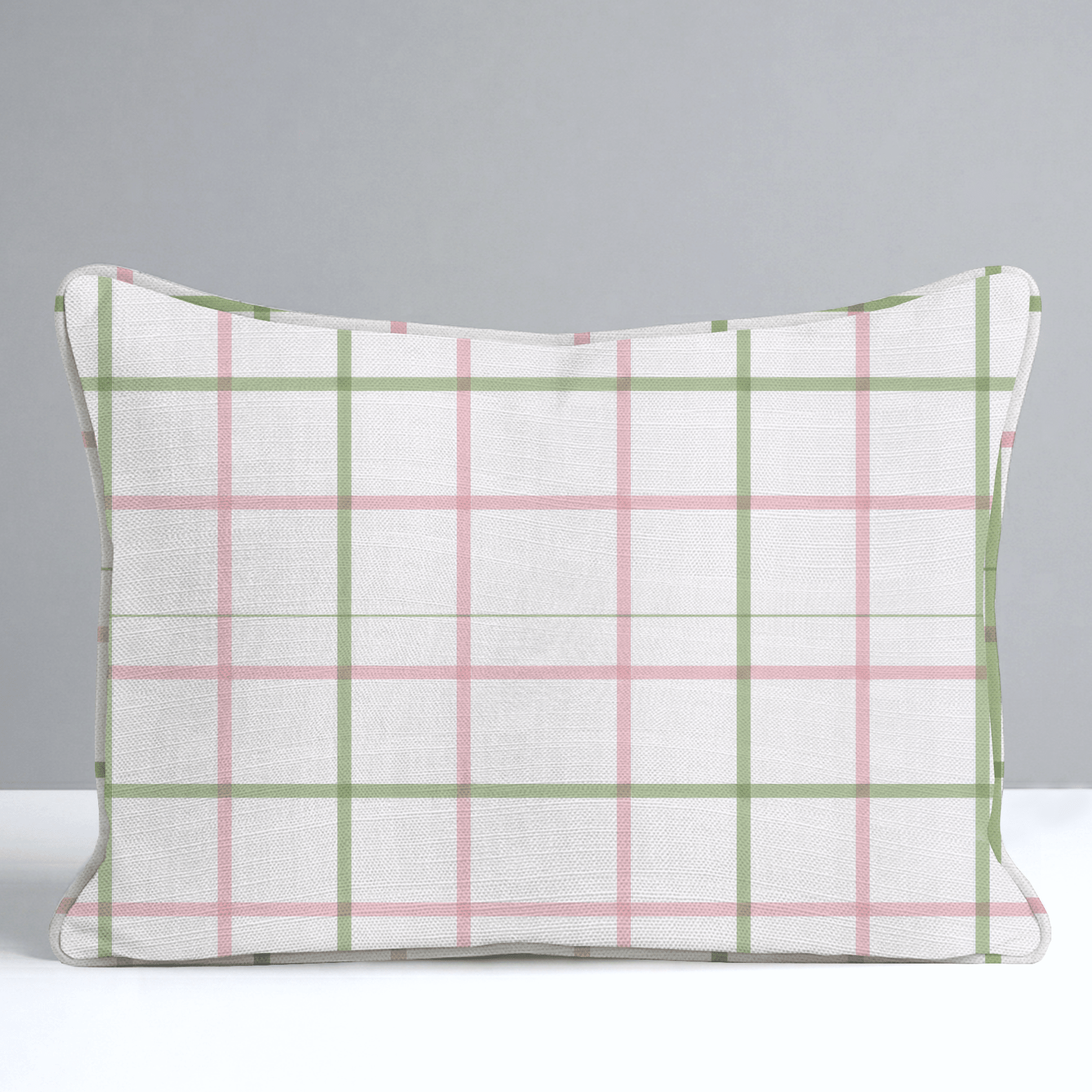 Bellagio Blush Mint Check Throw Pillow - Lemon Park